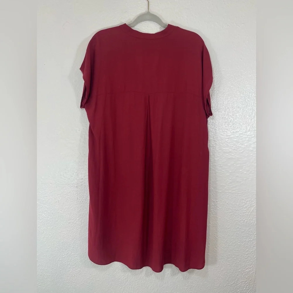 Madewell Bicoastal Tunic Dress Crimson Red Women’s Size Medium Oversized Relaxed - Picture 13 of 16